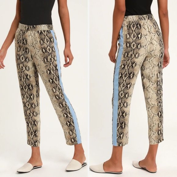 NEW Honey Punch Confidence Queen Snake Print Pants - Picture 1 of 9